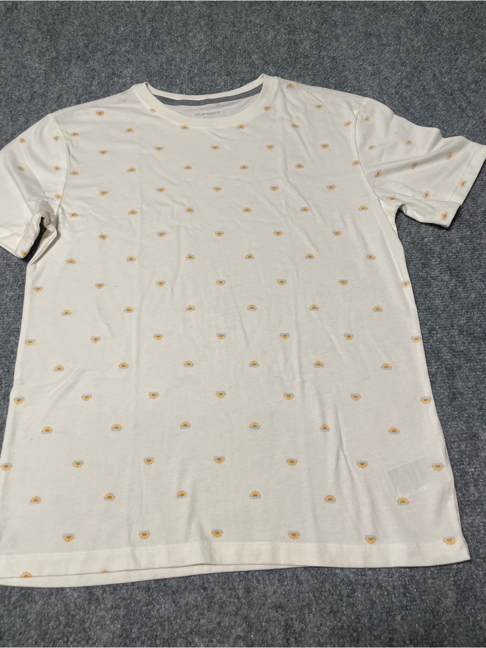 Old Navy Cream Short-Sleeve Tee with Small Yellow Sun Motifs